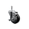 Service Caster 3.5'' Black Poly Wheel Swivel 7/16'' Grip Ring Stem Caster with Brake SCC-GR20S3514-PPUB-BLK-TLB-716138 - alternate 1